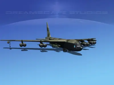 Boeing B-52D Stratofortress V03 3D model