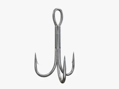 Triple fishing hook 3D model