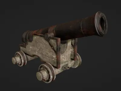 Cannon old Low-poly 3D model
