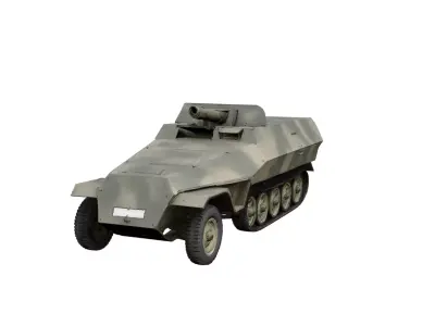 1940s Armored Vehicle Vintage Military Defense Combat Model 3D model