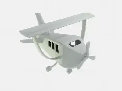 Snow Aircraft Low-poly 3D model