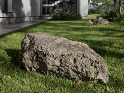  Speckled Rough Large Rock Boulder Model 