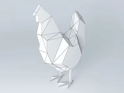 chicken origami rooster Free 3D model