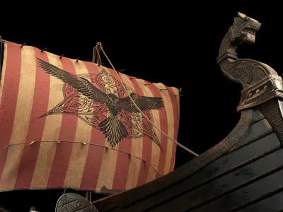 Viking boat - viking ship- longship 3D model