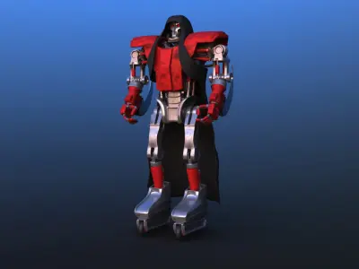 Futuristic Inline Skater Battle Robot 3D model