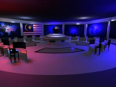 Command Center - Control Room- Military Base - Malaysia Low-poly 3D model