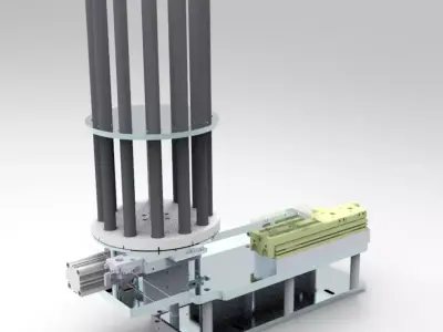 Pneumatic division rotary feeding mechanism 3D model