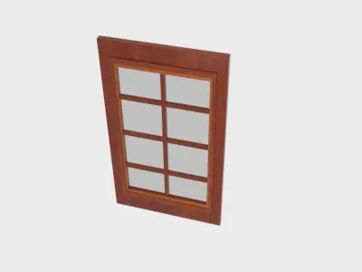 Wood Window Low-poly 3D model