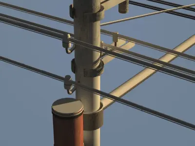 Steet light 01 Snow 3D model