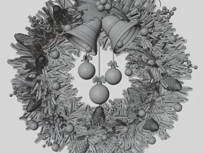 Christmas Wreath With Bells Free 3D model