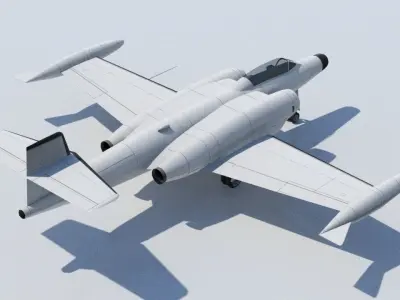 Avro Canada CF-100 Canuck Low Poly Static Blank Low-poly 3D model