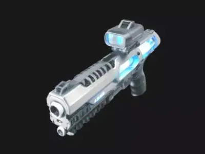 Cyberpunk Laser Pistol - Futuristic Weapon 3D Model Low-poly 3D model