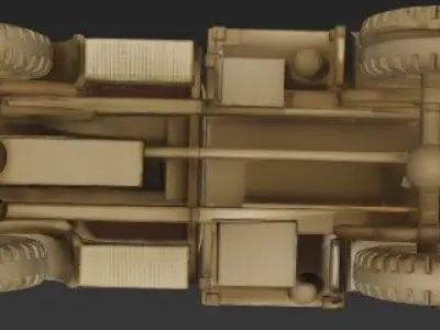 Military Cargo Truck with Soldiers 1 3D print model