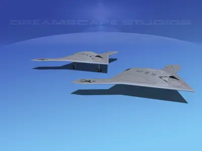 X-47B UCAS 2 Low-poly 3D model