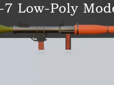RPG-7 Low Poly 3D Model Free low-poly 3D model