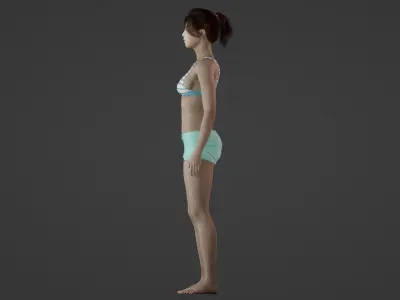 Chinese top model in swimsuit 3D model