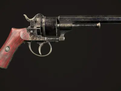 LEFAUCHEUX - Vintage Revolver Dark Low-poly 3D model