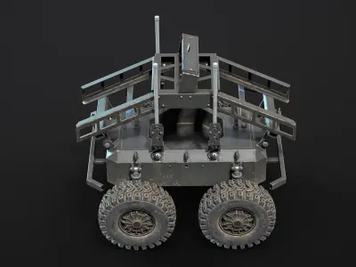 Ratel-S UGV Kamikaze and Miner Low-poly 3D model