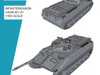 Infanterikanonvagn IKV 91 3D print model