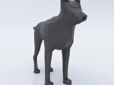 Dog 3d model wolf Low-poly 3D model
