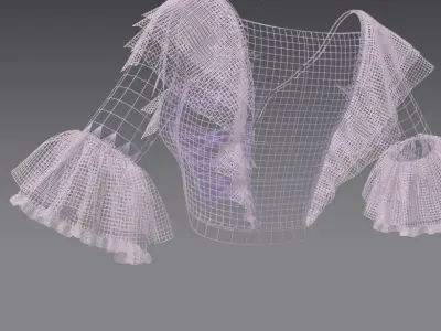 victorian dress top part 3D model