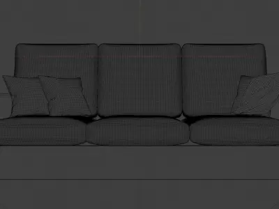 A modern sofa set Free low-poly 3D model