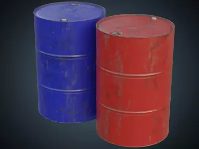 Steel Barrel 1B Low-poly 3D model