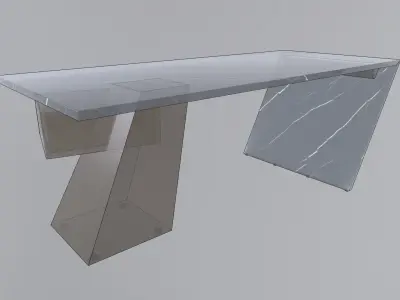 Modern Desk Marble 3D model