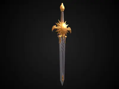 Stylized Elf Sword - Sunflare Fang - Game Ready 3D model