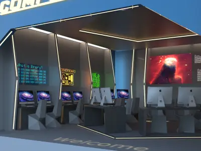 Futuristic Computer Lab Design 3D model