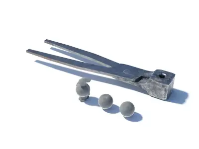 Mold pliers for musket bullets Low-poly 3D model