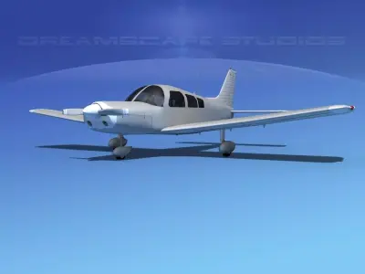 Piper PA-28 Bare Metal 3D model