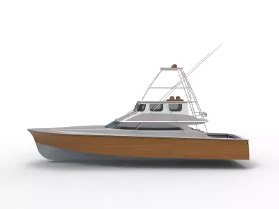 Simple luxury yacht 3D model