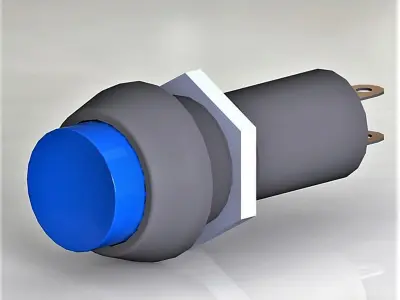 Button switch blue 3D model