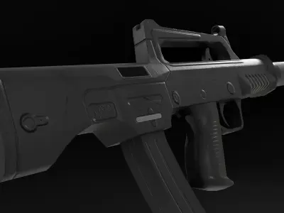 Low Poly Chinese QCW-05 SMG Low-poly 3D model
