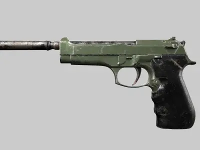 pistol Low-poly 3D model