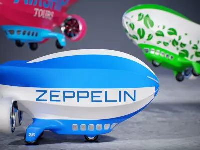 Stylized Dirigible Toy Low-poly 3D model