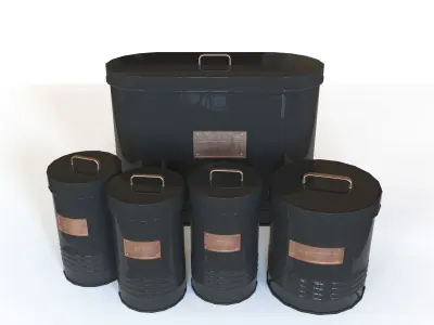 container set of canisters 3D model