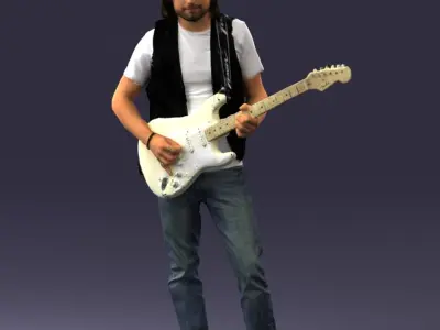 Man with quitar 0120 3D model