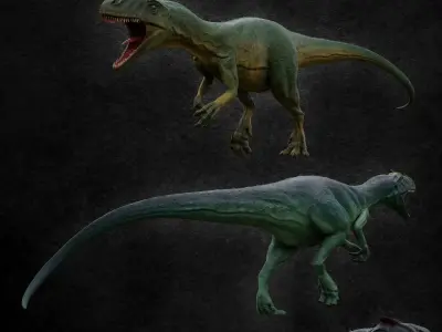 Allosaurus dinosaur Low-poly 3D model