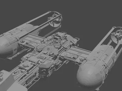  Y-wing starfighter 3D print model 3D model