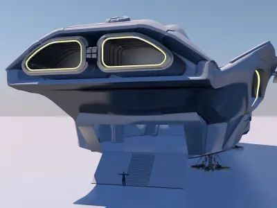 spaceship interplanetary 3D model