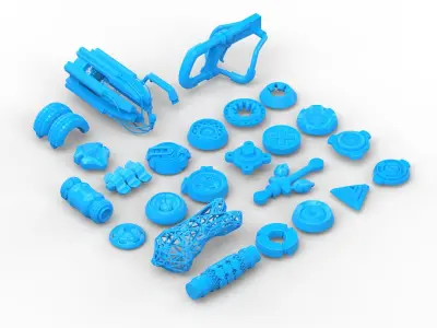 Pack of tech details 3D model