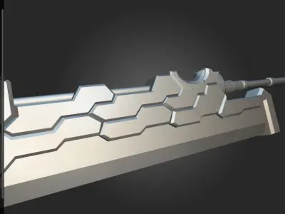 Cyber Cleaver Low-poly 3D model