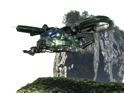 Avatar Aerospatiale SA-9 Kestrel Gunship Helicopter Low-poly 3D model