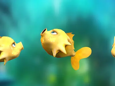 3DRT - Shooter Fish Low-poly 3D model