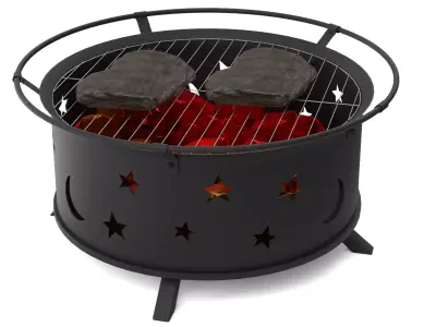 Outdoor BBQ Grill Low-poly 3D model