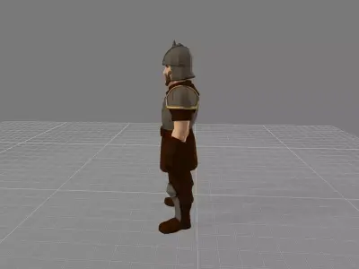 Medieval Spearman Guard Low Poly Game Ready 3D Character Free 3D model