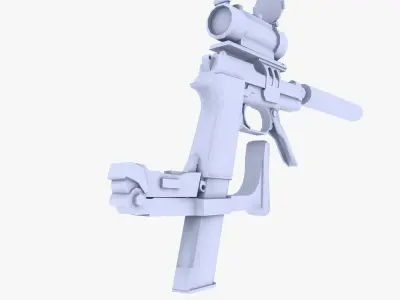 M93 Raffica Extended Mag Low-poly 3D model