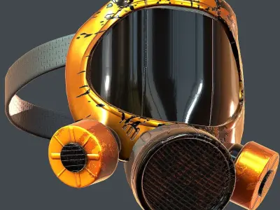 Gas mask helmet 3d model scifi Low-poly Low-poly 3D model